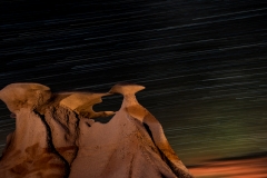 "Warp Speed, Mr. Sulu" One of the famous 'Flying Stone Wings' in the Bisti Badlands.  This one looks like a Klingon War Bird to me!