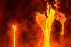 "Vulcan's Trident"  Lava pours into the Pacific at Kamokuna on the southern coast of the Big Island.