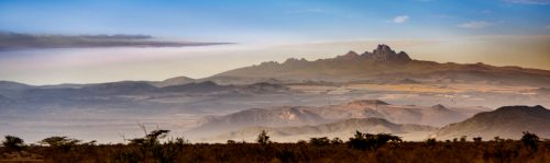 Mt Kenya rises from the mist