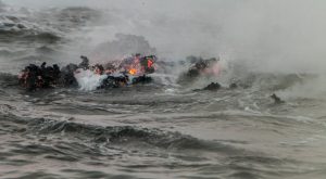 how to photograph lava from a boat in Hawaii