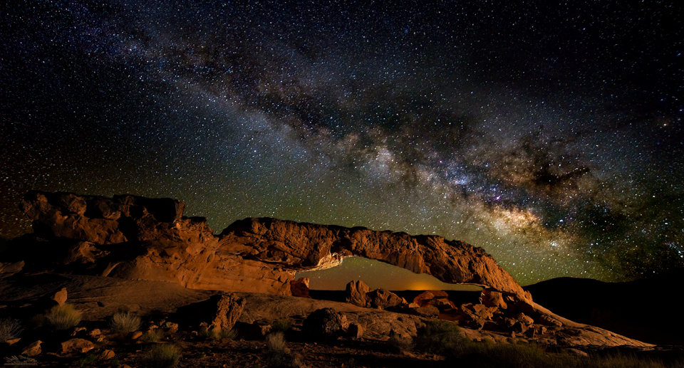 Sunset Arch Milky Way Photography near Escalante Utah